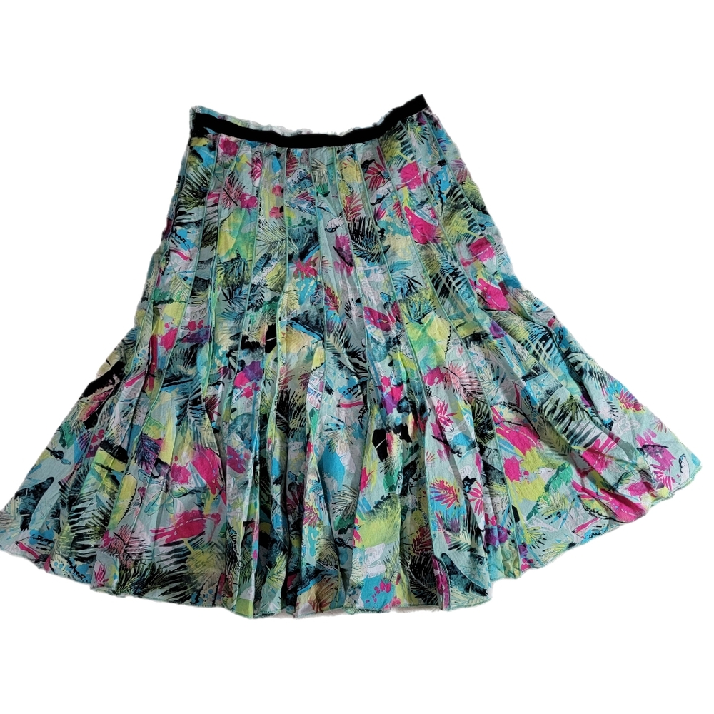 Focus Lifestyle 100% Cotton Floral Print Pleated Skirt Size 6 - Picture 5 of 8